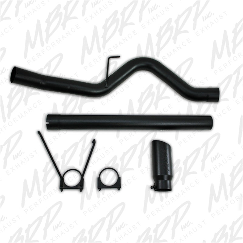 MBRP 10-12 Dodge 2500/3500 Cummins 6.7L Filtro trasero Sistema de escape con revestimiento negro de un solo lado