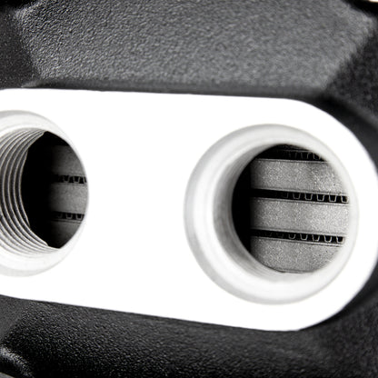 Passagem dupla do intercooler ar-água universal Mishimoto (500 hp) - entrada/saída do mesmo lado
