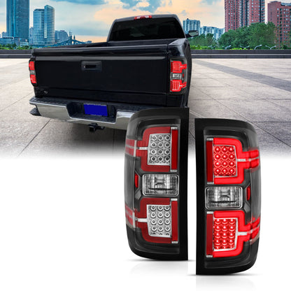 ANZO 2014-2018 Chevy Silverado 1500 LED lanternas traseiras pretas