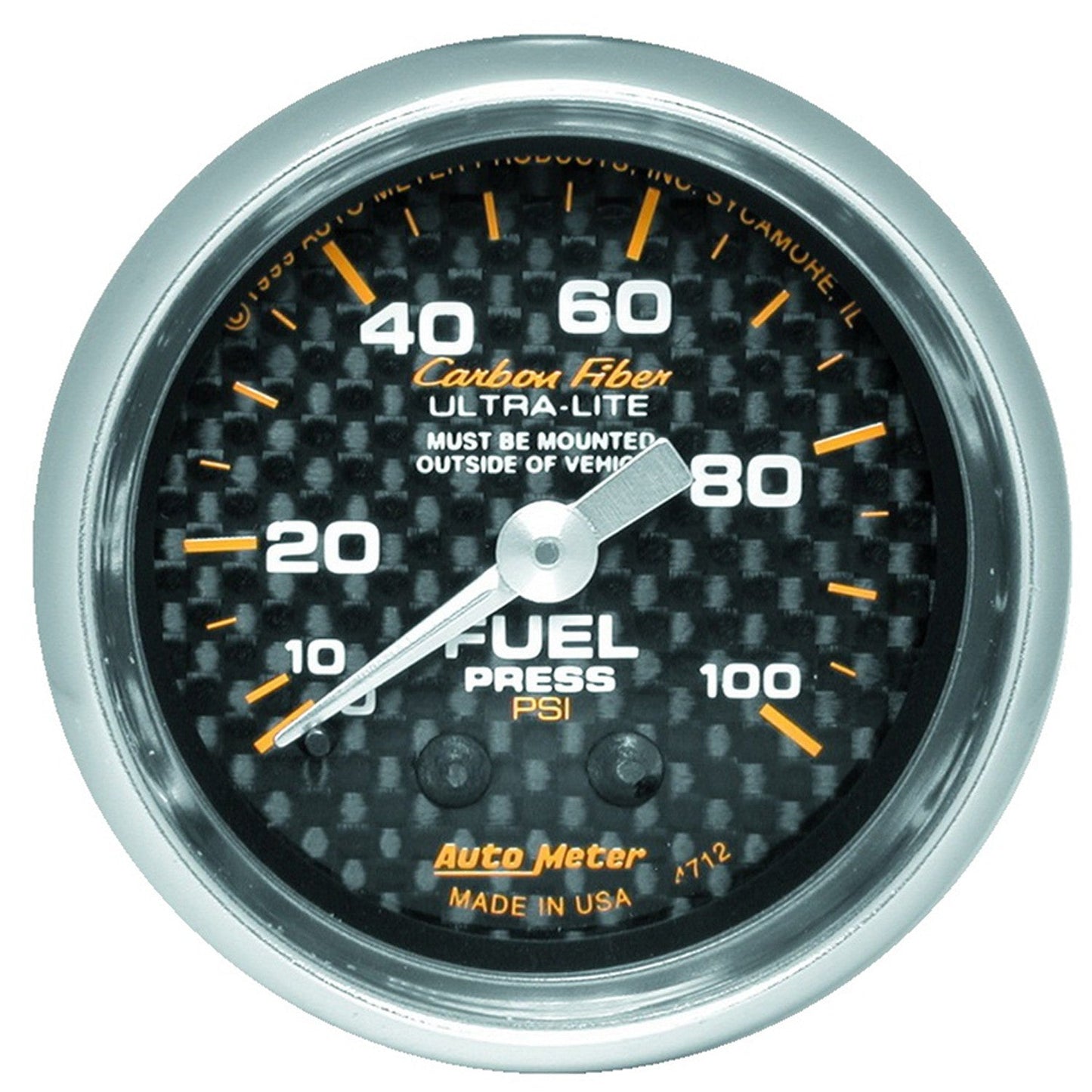 AutoMeter - 2-1/16" FUEL PRESSURE, 0-100 PSI, MECHANICAL, CARBON FIBER (4712)
