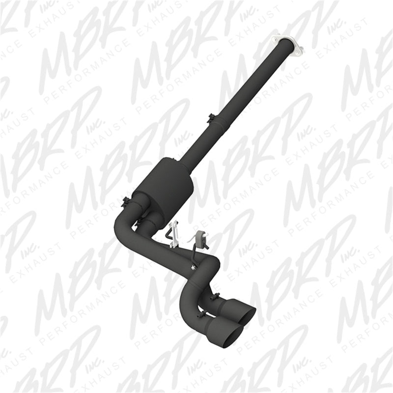 MBRP 09-14 Ford F150 Pre-Eje 4.5in OD Tips Dual Outlet 3in Black Coated Cat Back Escape