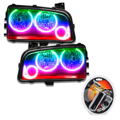 Oracle 05-10 Dodge Charger SMD HL (Non-HID) - Triple Halo - ColorSHIFT