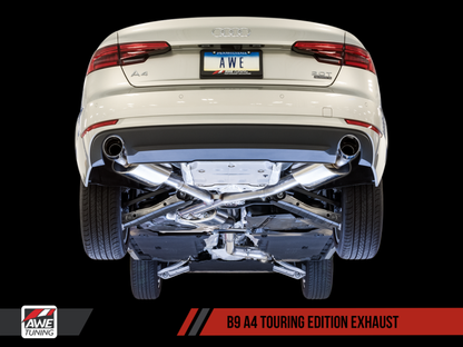 Saída dupla de escape AWE Tuning Audi B9 A4 Touring Edition - Diamond Black Tips (inclui DP)