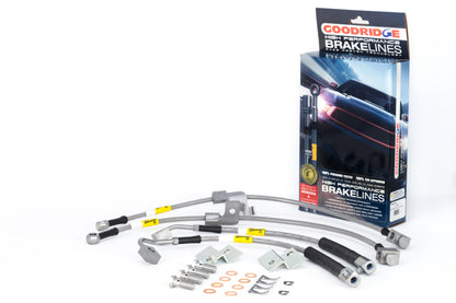 Linhas de freio de aço inoxidável Goodridge 2015 Ford Mustang todos os modelos
