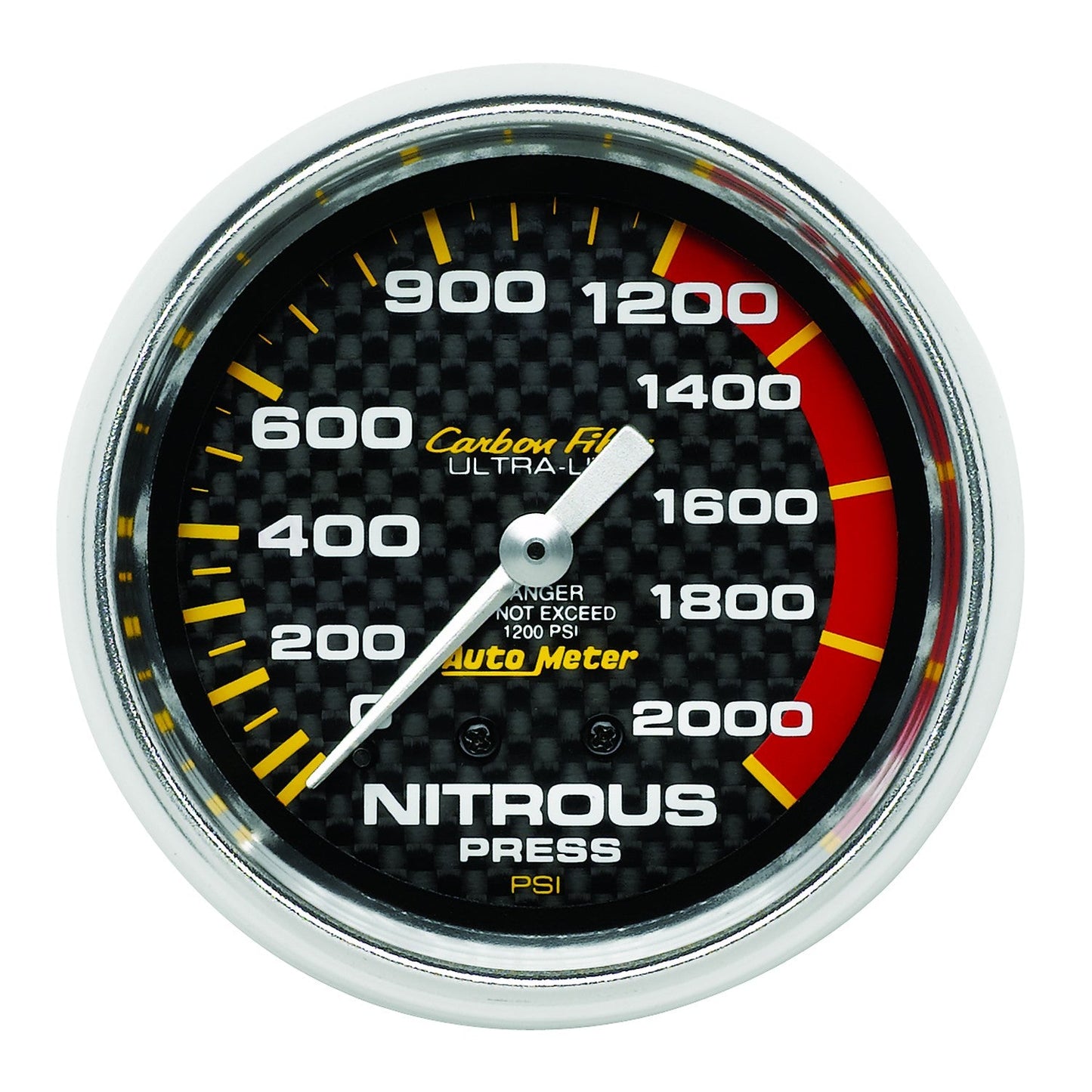 AutoMeter - 2-5/8" NITROUS PRESSURE, 0-2000 PSI, MECHANICAL, CARBON FIBER (4828)
