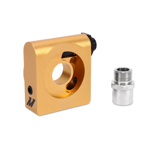 Placa sándwich de aceite Mishimoto M22 x 1.5 con termostato montado en la parte trasera