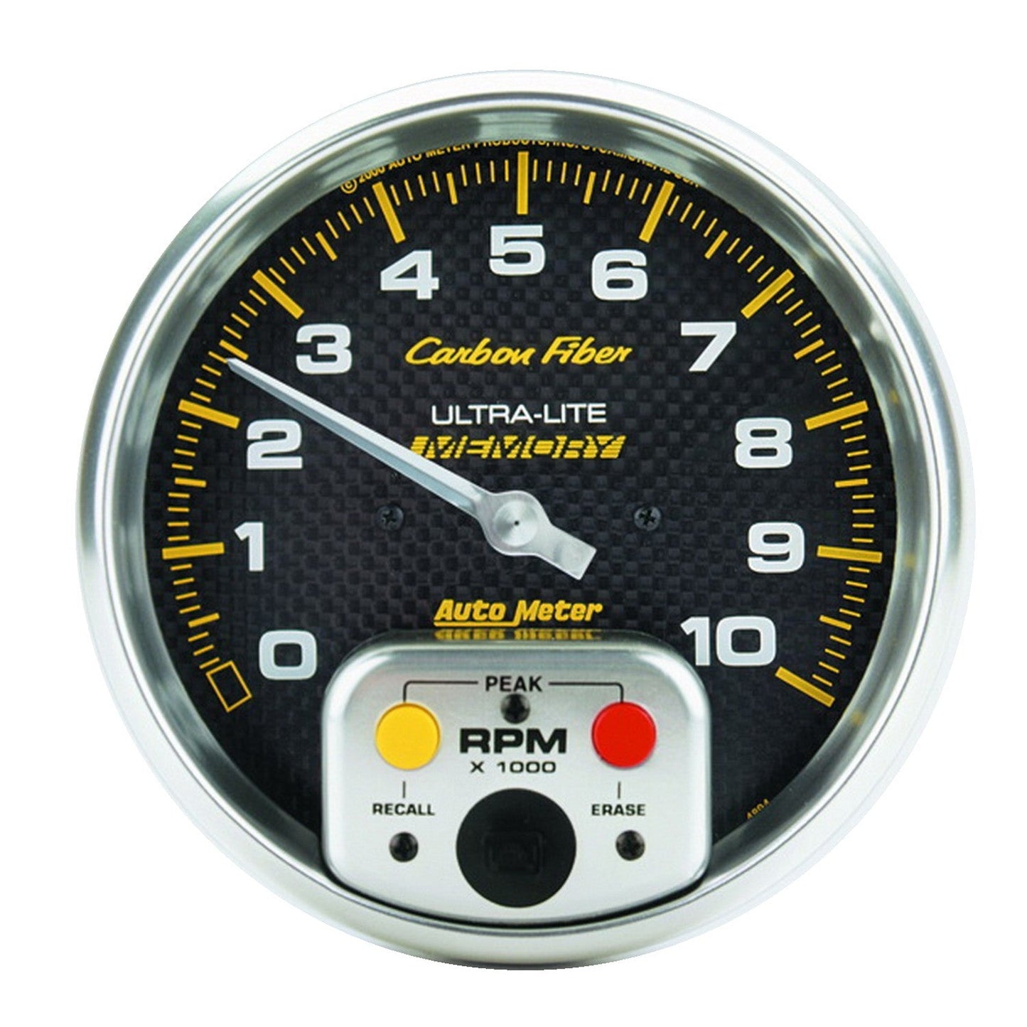 AutoMeter - 5" IN-DASH TACHOMETER W/ MEMORY, 0-10,000 RPM, CARBON FIBER (4894)