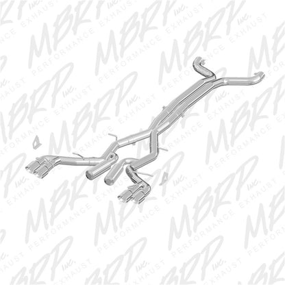 MBRP 2016 Chevy Camaro V8 6.2L 6spd 3in T409 Race Dual Cat Back con 4.5in Quad Dual Wall Tips