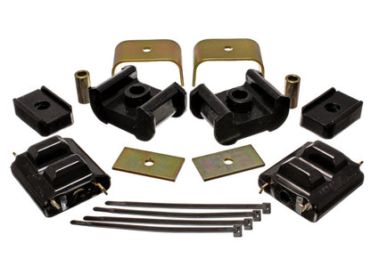 Energy Suspension 73-84 K5 Blazer 4WD Fullsize Preto Completo Conjunto de Montagem Motor&amp;Trans Acabamento Zinco