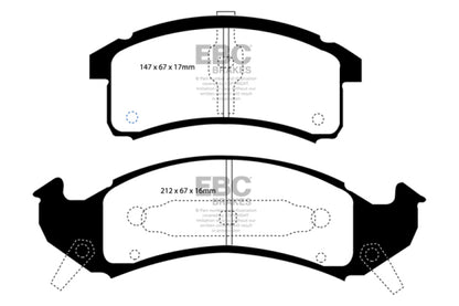 EBC 92-93 Chevrolet Lumina APV 3.1 Greenstuff Front Brake Pads