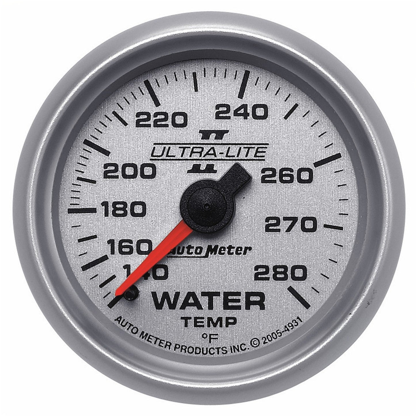 AutoMeter - 2-1/16" TEMPERATURA DEL AGUA, 140-280 °F, 6 PIES, MECÁNICO, ULTRA-LITE II (4931) 