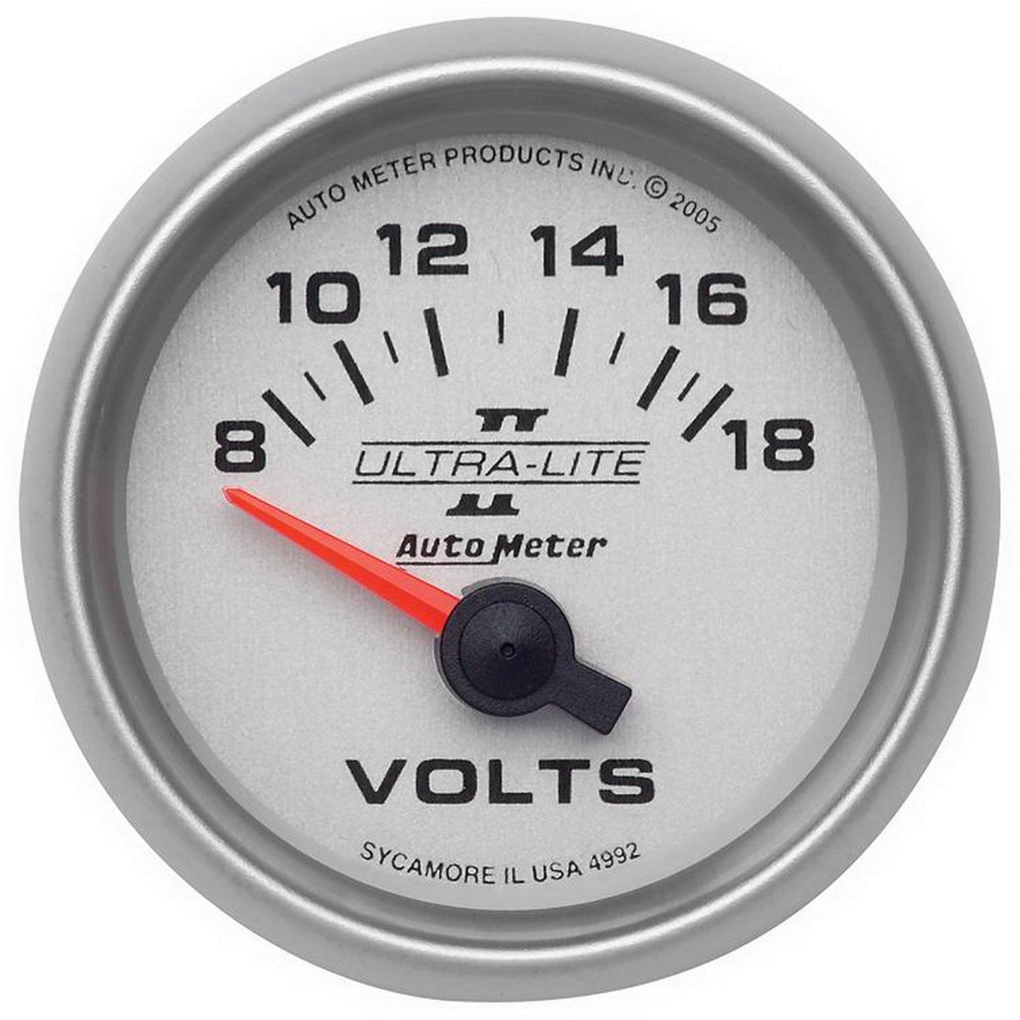 AutoMeter - 2-1/16" VOLTMETER, 8-18V, AIR-CORE, ULTRA-LITE II (4992)