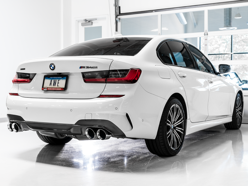 Escape AWE Tuning 2019+ BMW M340i (G20) Track Edition - Quad Chrome Silver Tips