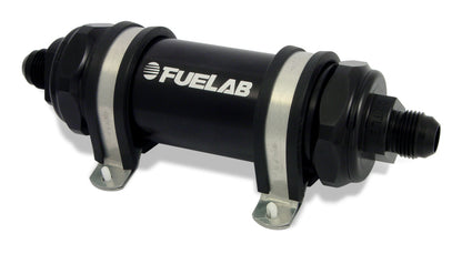 Fuelab 828 Filtro de combustível em linha longo -10AN entrada/saída 10 mícron tecido - preto