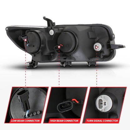 ANZO 2008-2010 Scion Xb Proyector Faros delanteros con Halo Negro