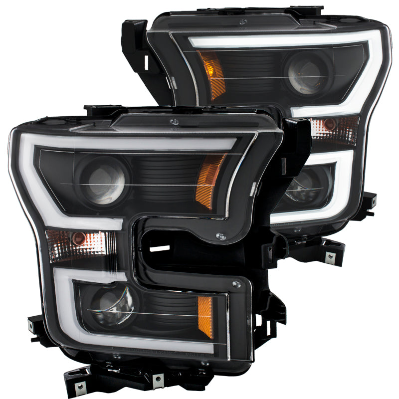 ANZO 2015-2016 Ford F-150 Projetor Faróis c/ Plank Style Design Preto c/ Âmbar