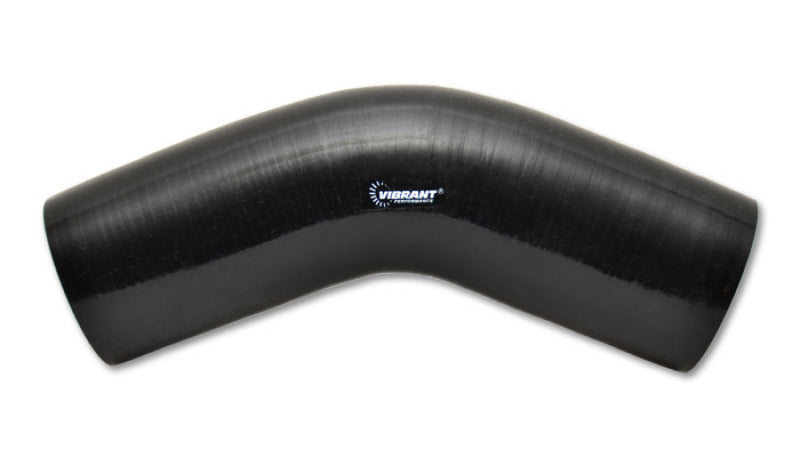 Conector de cotovelo de silicone reforçado vibrante com 4 camadas - ID de 4,5 polegadas - 45 graus. Cotovelo (PRETO)