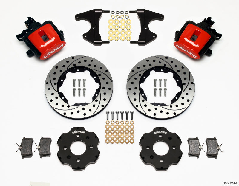 Kit trasero de freno de estacionamiento combinado Wilwood 11.00in rojo perforado Civic / Integra Drum 2.46 Hub Offset