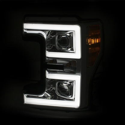 Faróis de LED ANZO 17-18 Ford F-250 Super Duty Plank-Style Farol de LED cromado (par)