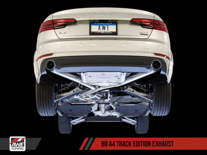 Saída dupla de escape AWE Tuning Audi B9 A4 Track Edition - Diamond Black Tips (inclui DP)