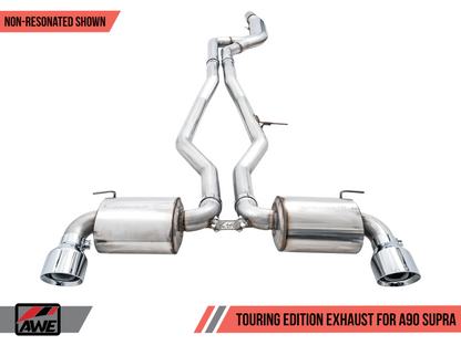 AWE 2020 Toyota Supra A90 Non-Resonated Touring Edition Escape - 5 pol Chrome Silver Tips