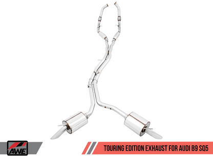 AWE Tuning Audi B9 SQ5 Resonated Touring Edition Cat-Back Exhaust - Sem dicas (Turn Downs)