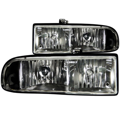 ANZO 1998-2005 Chevrolet S-10 Faróis de cristal preto