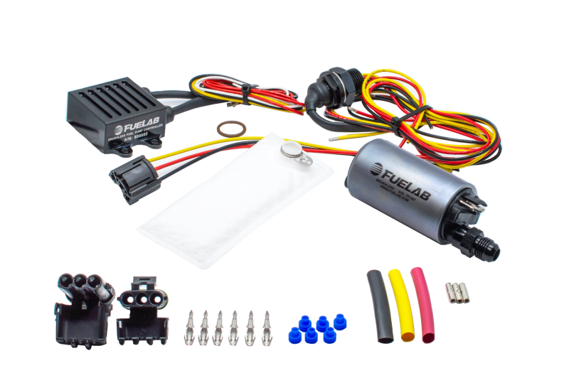 Fuelab 253 Kit de bomba de combustible sin escobillas en el tanque con salida -6AN/72002/74101/prefiltro - 500 LPH