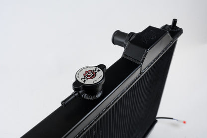 CSF 01-07 Mitsubishi Evo 7/8/9 Full-Slim Radiator w/12in Fan &amp; Shroud/-16AN - Black