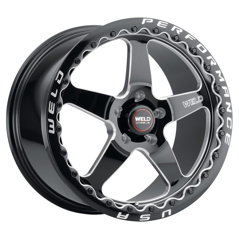 Weld S904 18x12 Ventura Beadlock 5x120 ET52 BS8.55 Gloss BLK MIL DIA 78.1