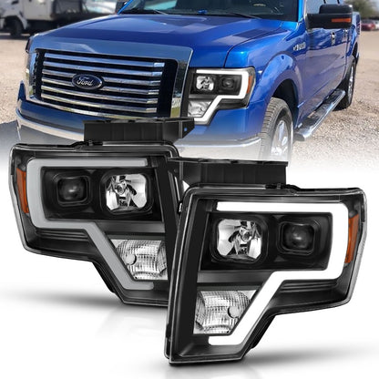 ANZO 2009-2014 Ford F-150 projetor barra de luz HL preto âmbar