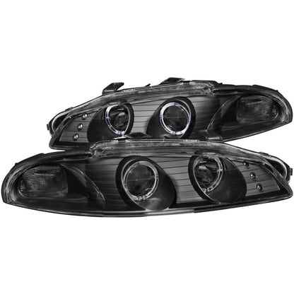 ANZO 1997-1999 Mitsubishi Eclipse Projetor Faróis c/ Halo Black G2