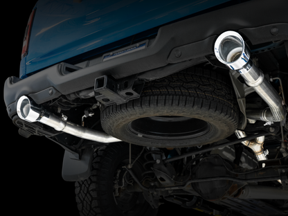 AWE Tuning 09-18 RAM 1500 5.7L (con recortes) 0FG Escape Cat-Back de salida trasera doble - Puntas plateadas cromadas