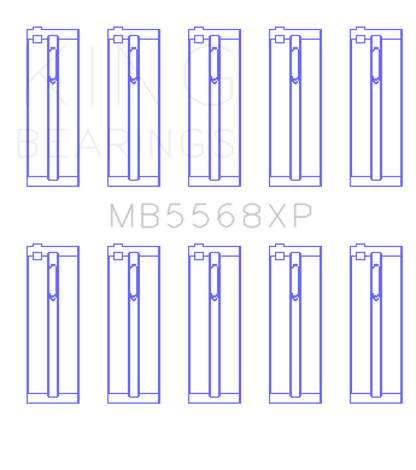 King Engine Bearings Acura D16A1/97-01 Honda H22A4/98+ F23A Performance Main Bearing Set - Size STDX