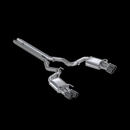 MBRP 18-20 Ford Mustang GT 5.0 com escape ativo Quad Tip Cat Back Split traseiro T304 com pontas carb Fib