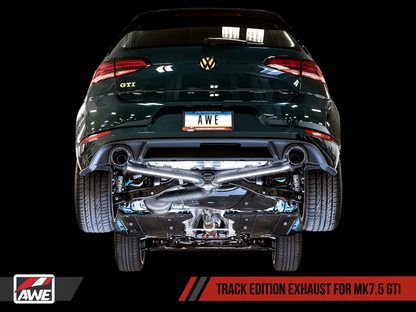 AWE Tuning Volkswagen GTI MK7.5 2.0T Track Edition Escape c/ Diamond Black Tips 102mm