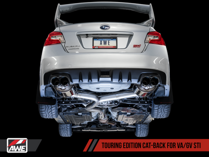 AWE Tuning Subaru STI VA / WRX GV / STI GV Sedan Touring Edition Exaustão - Cromo Prata Ponta (102mm)
