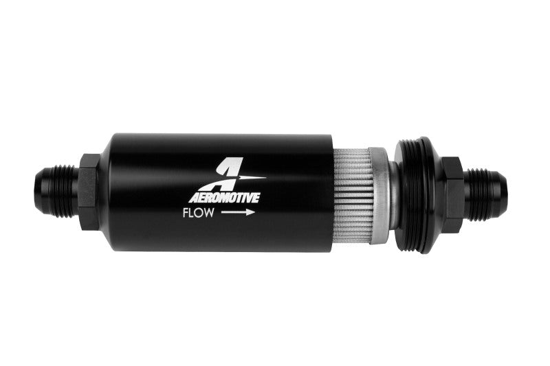 Filtro em linha aeromotivo - (AN-10) elemento de aço inoxidável de 100 mícrons acabamento anodizado preto