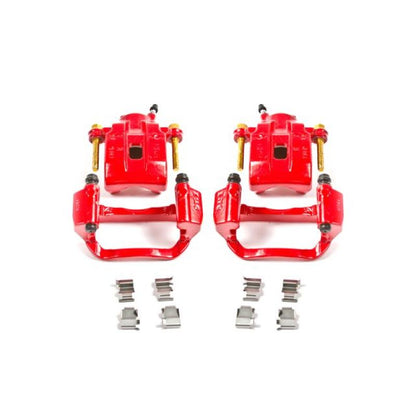 Power Stop 08-15 Toyota Sequoia Pinzas traseras rojas con soportes - Par