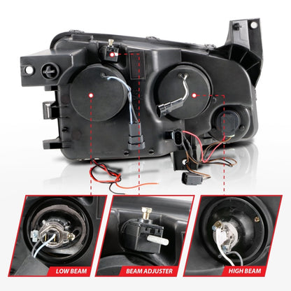 ANZO 2006-2010 Dodge Charger Proyector Faros delanteros con Halo Chrome (CCFL)
