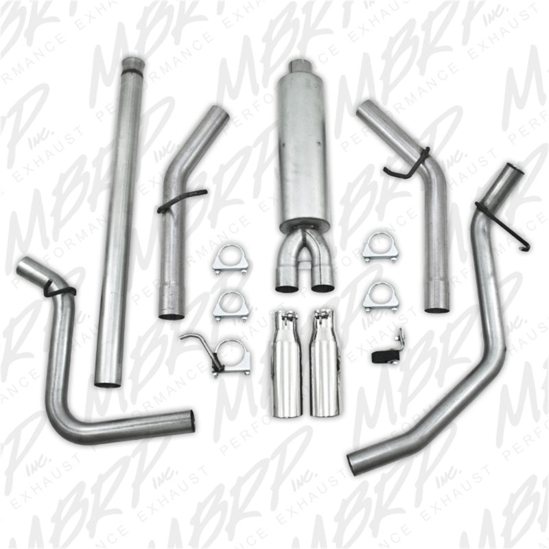 MBRP 2009 Chev/GMC 1500 4.8/5.3L EC/CC (excluyendo 8 cama) Cat Back Dual Split Side