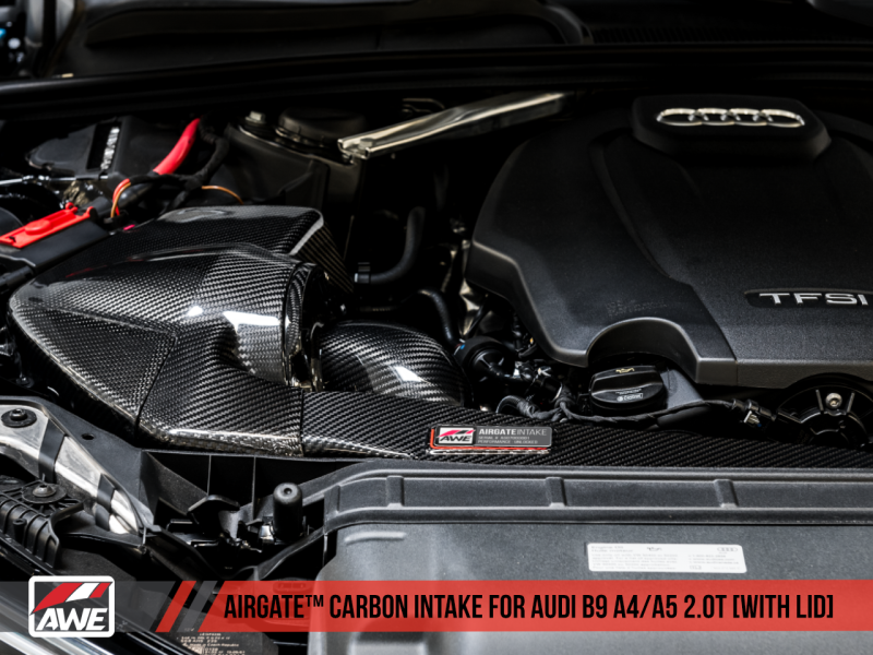 AWE Tuning Audi B9 A4/A5 2.0T Quattro Carbon Fiber AirGate Admisión con tapa