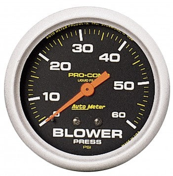 AutoMeter - 2-5/8" BLOWER PRESSURE, 0-60 PSI, MECHANICAL, W/ MEMORY, LIQUID FILLED, PRO-COMP (5403)