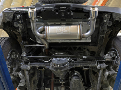 aFe Vulcan 3in 304 SS Axle-Back Escape 2021 Ford Bronco L4-2.3L (t)/V6-2.7L (tt) com pontas pretas