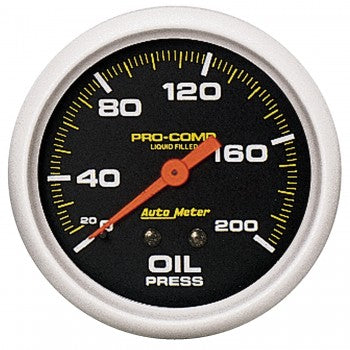 AutoMeter - 2-5/8" OIL PRESSURE, 0-200 PSI, MECHANICAL, LIQUID FILLED, PRO-COMP (5422)