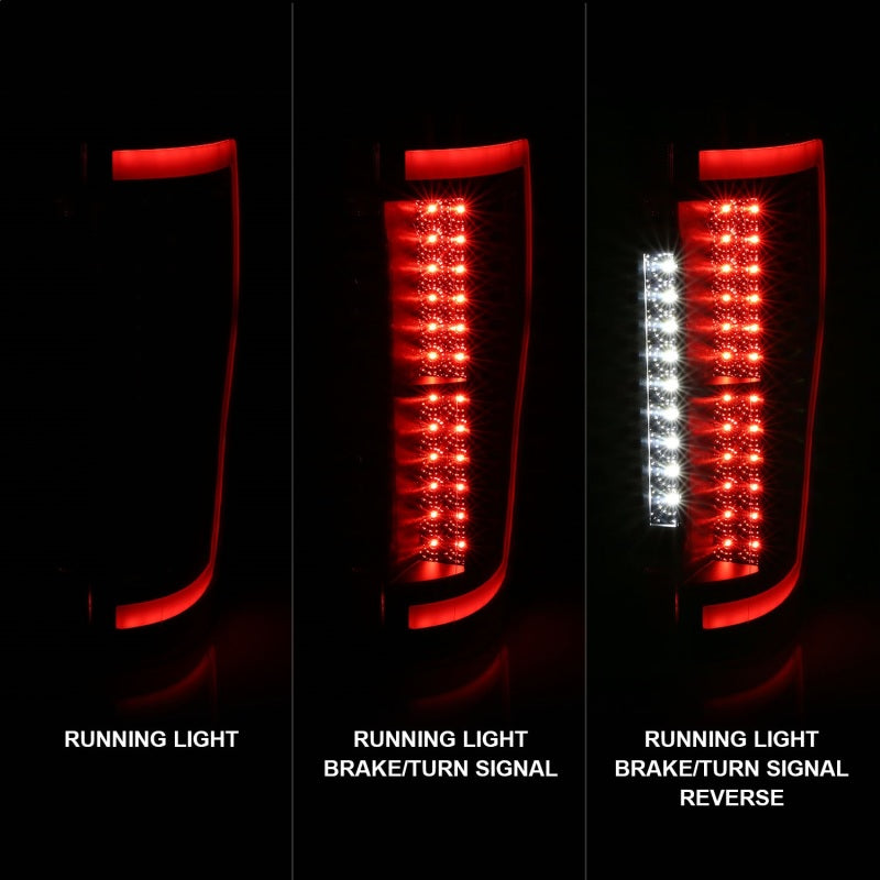 Lanternas traseiras de LED ANZO 2017+ Ford F-250 - pretas/fumaça