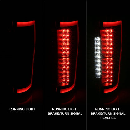 Lanternas traseiras de LED ANZO 2017+ Ford F-250 - pretas/fumaça