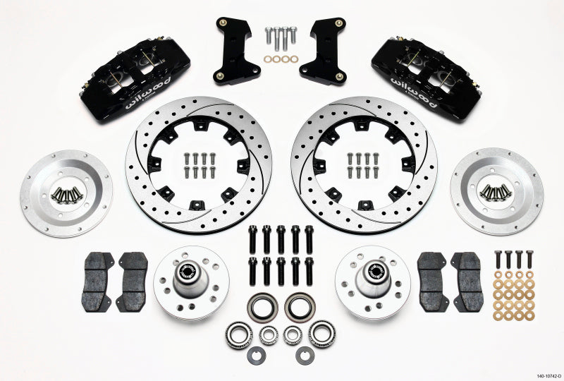 Kit de cubo dianteiro Wilwood Dynapro 6 12,19 pol. Perfurado 74-80 Pinto/Mustang II Somente eixo de disco