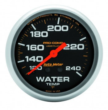 AutoMeter - 2-5/8" WATER TEMPERATURE, 120-240 °F, 12 FT., MECHANICAL, LIQUID FILLED, PRO-COMP (5433)