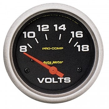 AutoMeter - VOLTÍMETRO DE 2-5/8", 8-18 V, NÚCLEO DE AIRE, PRO-COMP (5492)